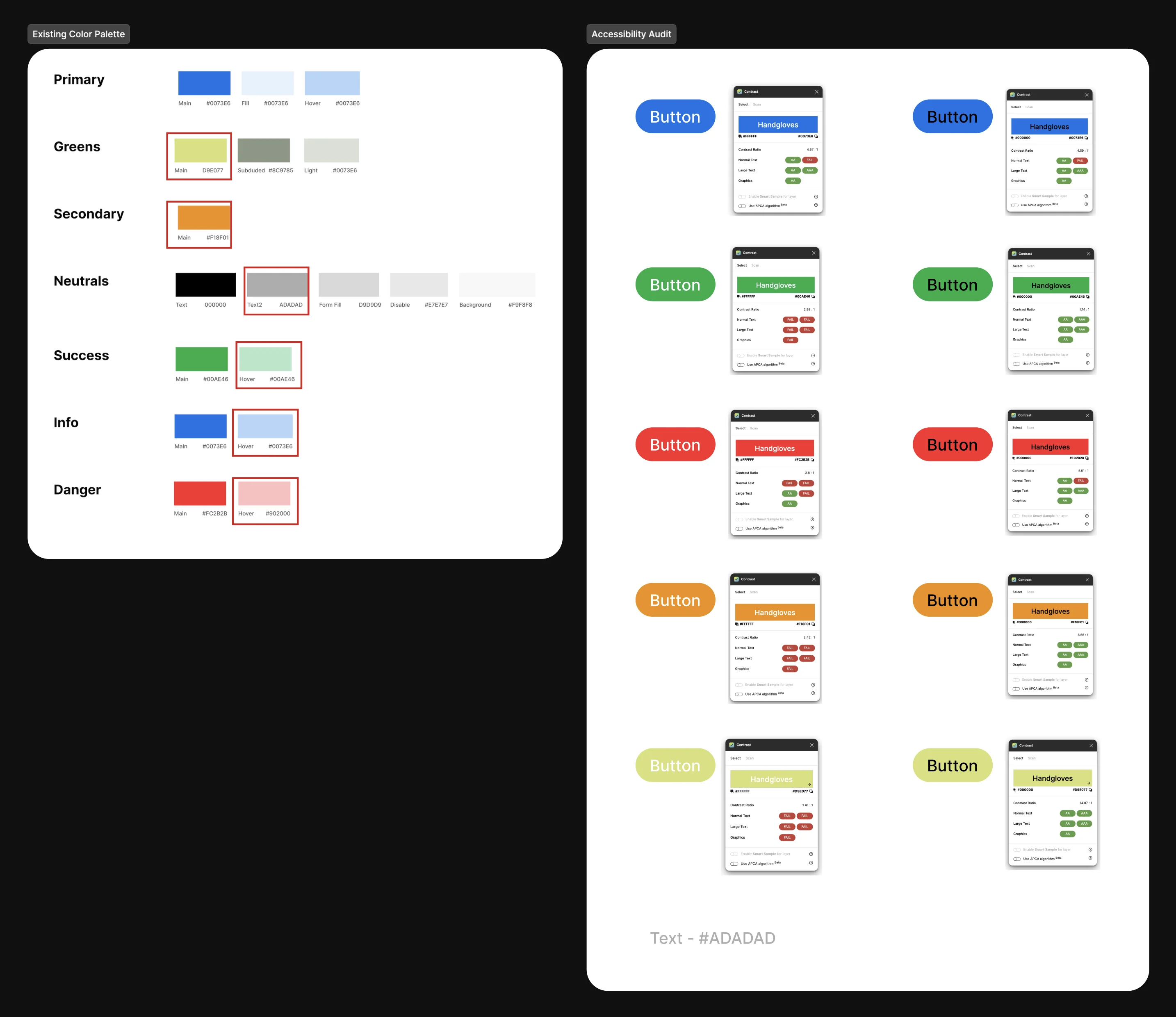 TRADEWORK color palette — accessibility-vetted values