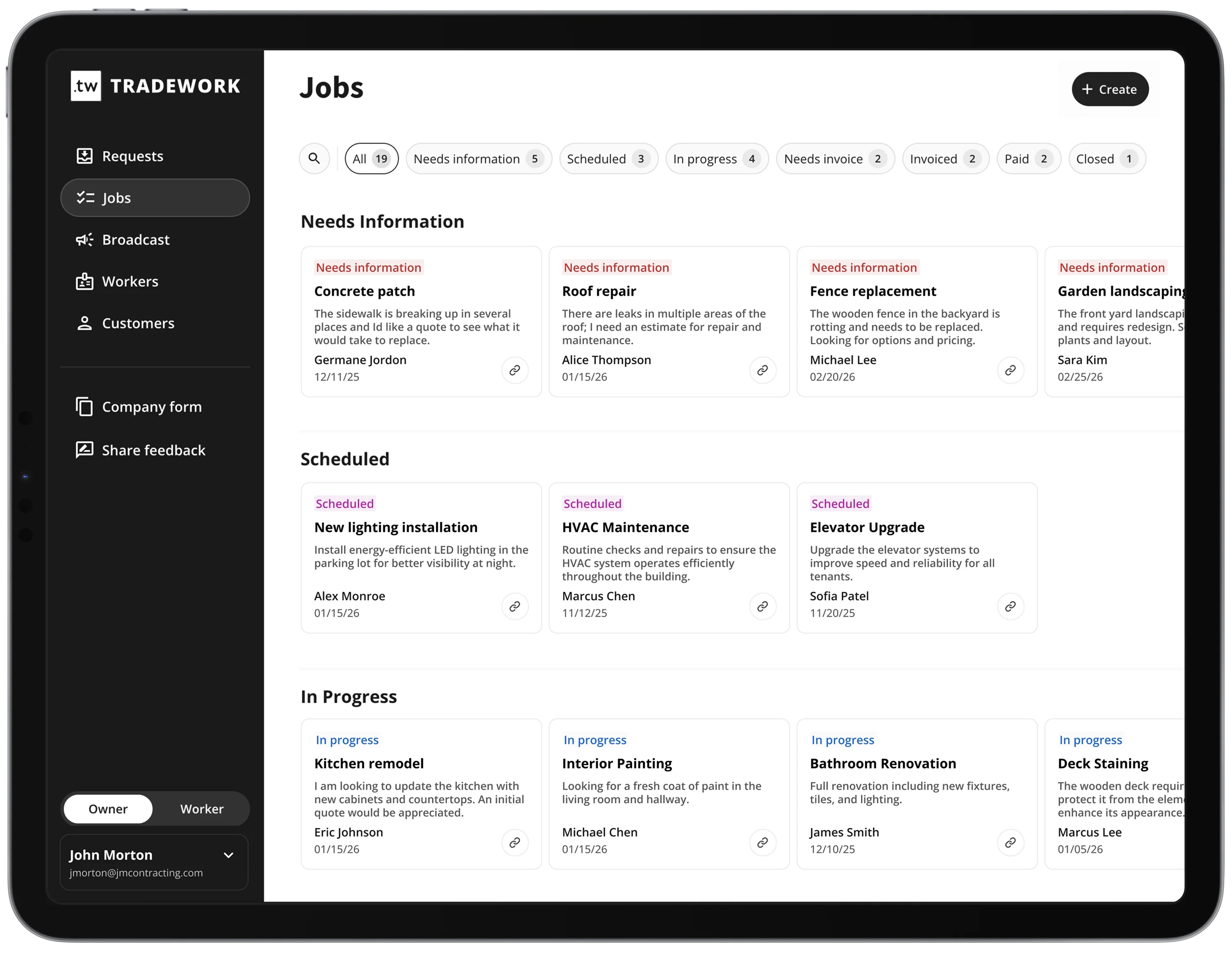 Current product dashboard — after redesign
