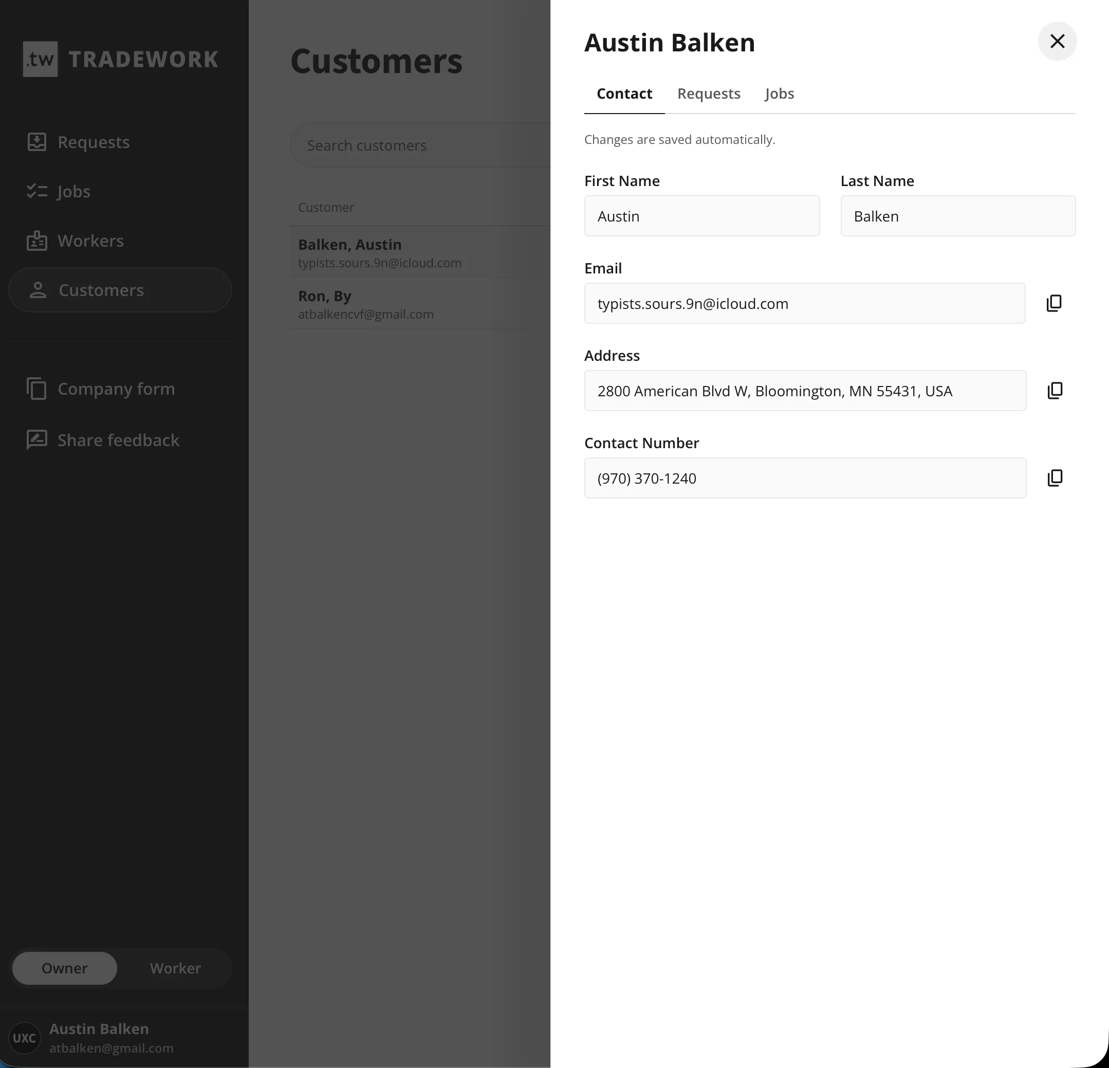 UX improvement using a drawer and tabs